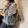 Large Capacity Tote Bag Women Retro Crossbody PU Leather Commuter Shoulder