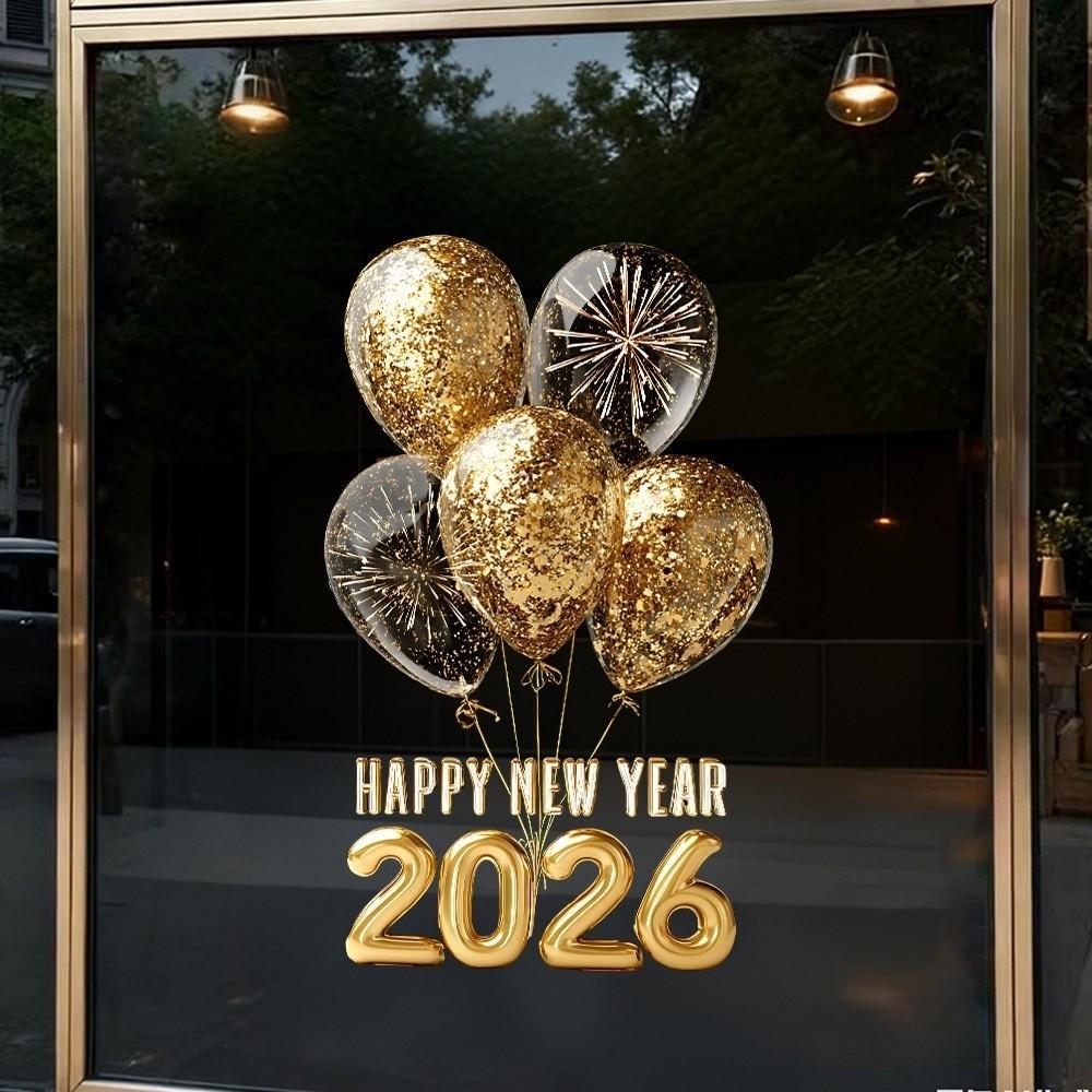 Self Adhesive Festival Party Sticker 2026 New Year Electrostatic Glass Sticker  Window Decoration