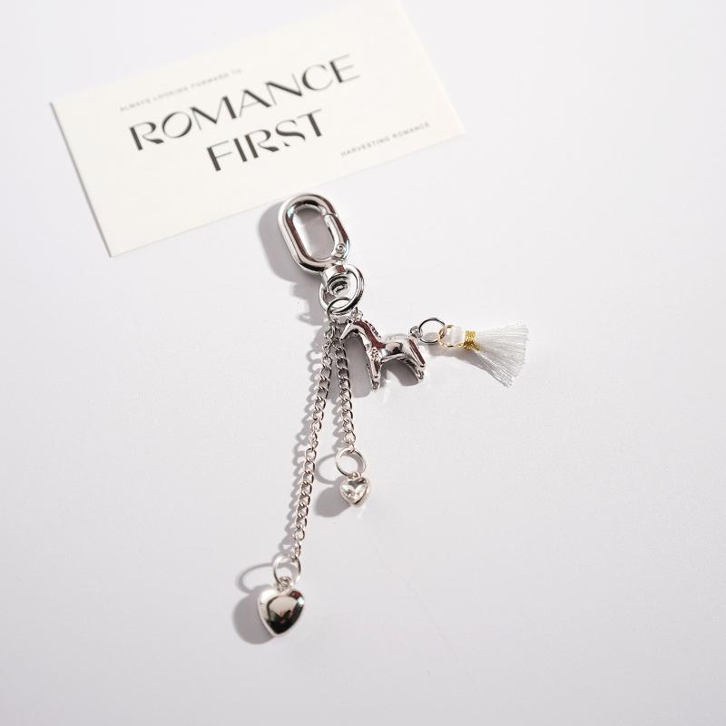 1 Stück Metall Pferde Liebe Quaste Schlüsselanhänger Anhänger Tasche Anhänger Schlüsselanhänger Niedliches Tier Ornament Dekor Auto Schlüsselanhänger Charme Zubehör