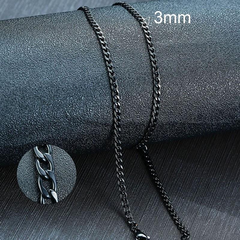 Vnox Pánský kubánský řetězový náhrdelník z nerezové oceli, černozlatá barva, pánský choker, šperky, dárky pro něj