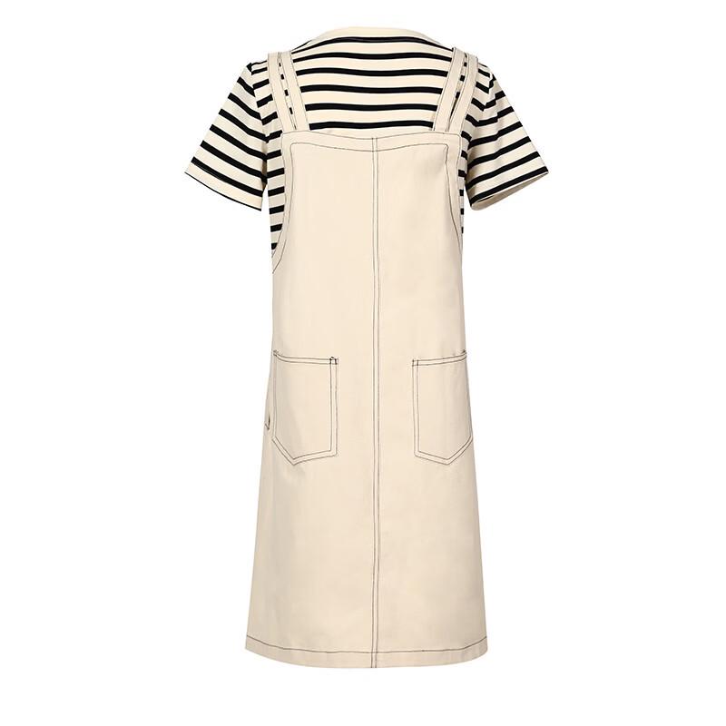 Faux Two-Piece Patchwork Short-Sleeve Casual Dress