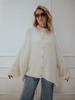 Chic European & American Style Women's Loose Round Neck Cardigan with Metal Buttons
