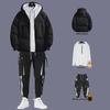 Men's 2020 Autumn/Winter Thick Cotton Three-Piece Suit: Winter Coat with Plus Velvet Sweater