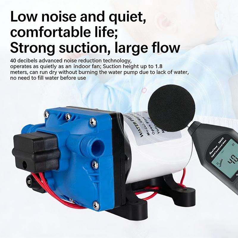 RV Water Pump - 12V/24V Self-priming Booster Pump - Horizontal Marine DC Miniature Electric High-pressure Diaphragm Pump