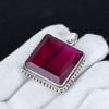 Rubellite Gemstone Silver Pendant In 925 Sterling Silver - Handmade Square Design, Perfect for Gifts, and Everyday Wear Jewelry Gifts