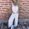 Summer New Independent Station European and American Solid Color Button Insert Bag Loose Casual Strap Jumpsuit Women