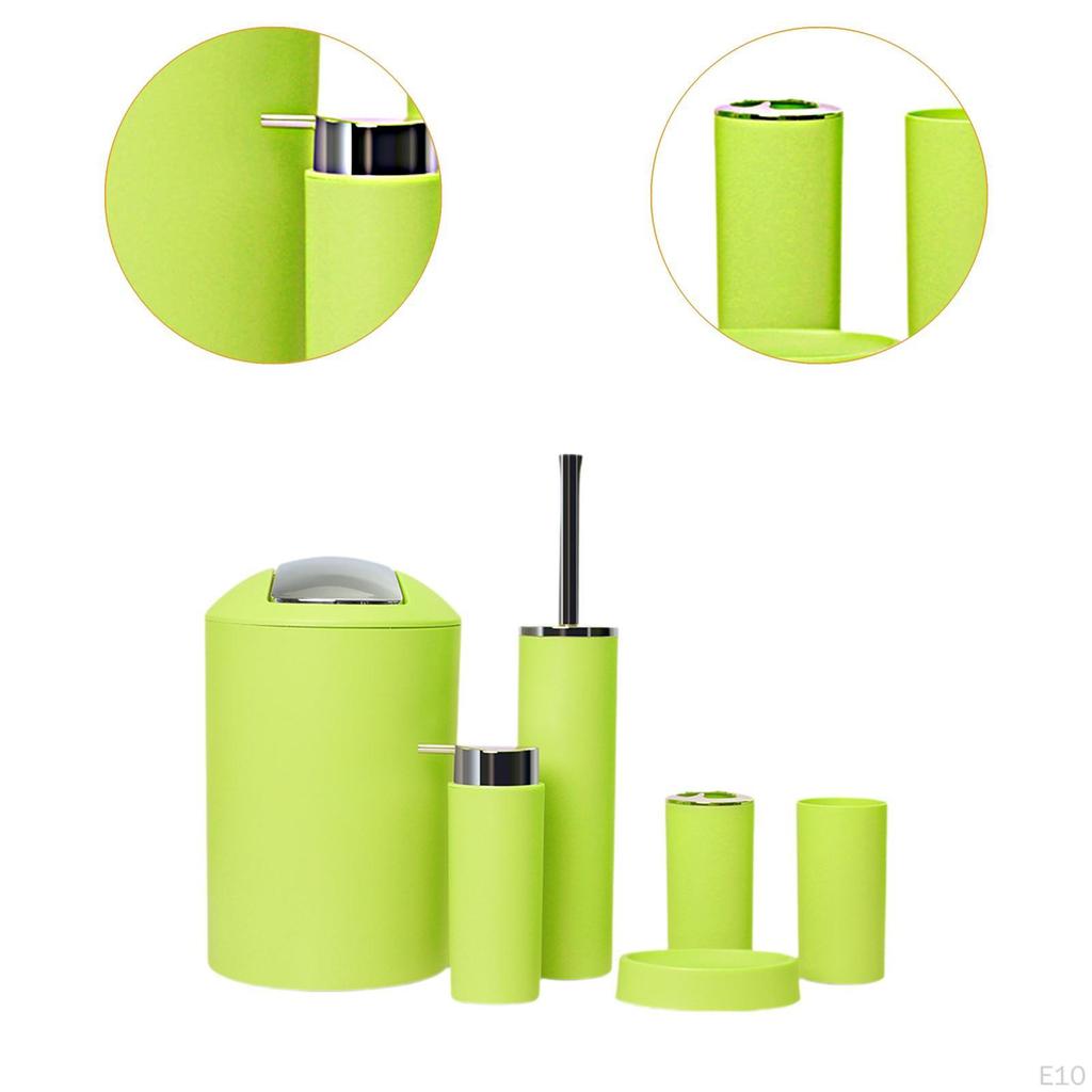 6 Pieces Bathroom Accessories Set Supplies Easy to Clean Home Apartment Use Soap Dish