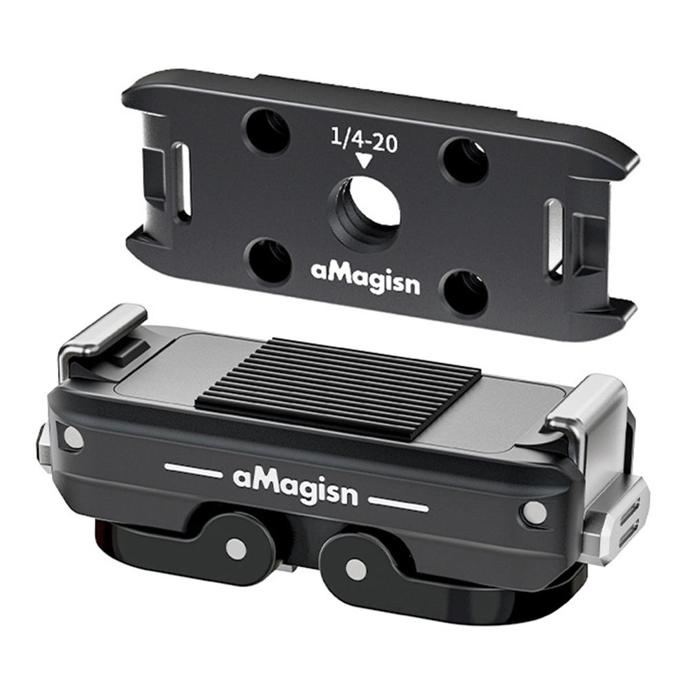 

AMAGISN Magnetic Quick Release Mount Adapter for GoPro Hero 12/11/10/9/8/11 Mini/Max Aluminum Alloy Action Camera Accessory