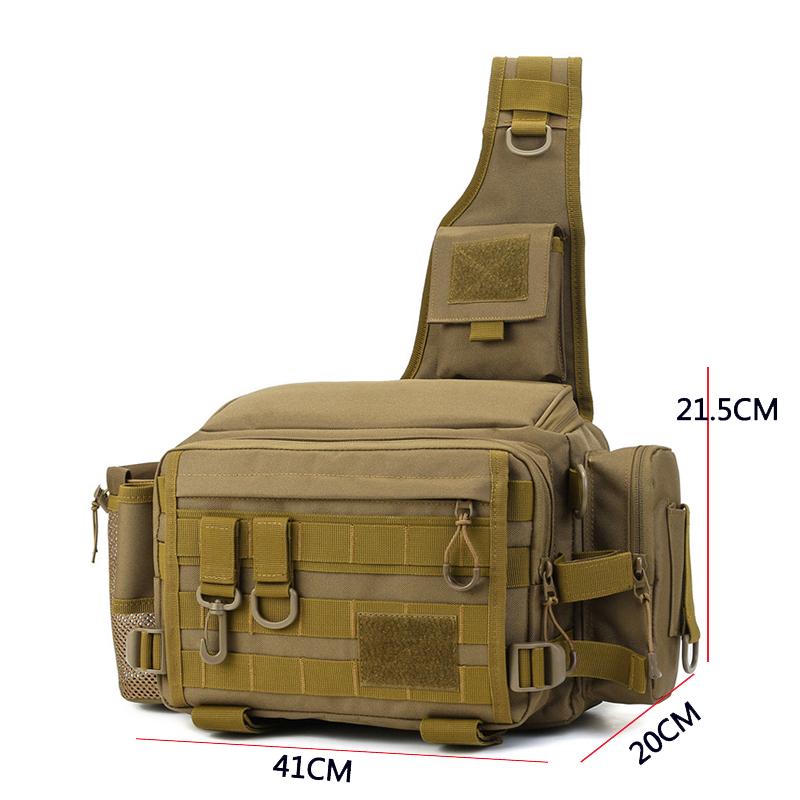 Bolsa de pesca com isca de grande capacidade, bolsa de cintura multifuncional, bolsa para vara de pesca, mochila tática, bolsa de ombro, bolsa para equipamento de pesca