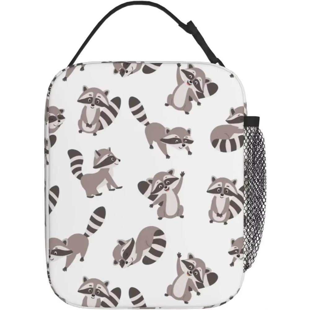 Raccoon Lunch Box Insulated Soft Bag Reusable Cooler Bag for Women Men Work Picnic Hiking Lunch Bag One Size Tote with Lunch Bag