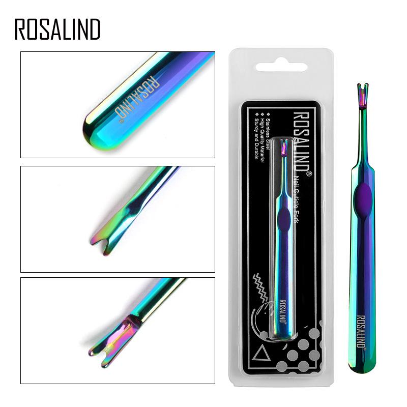 ROSALIND Nail Manicure Tool Cuticle Pusher Nail Remove Dead Skin Removal Rainbow Stainless Steel Cuticle Nail Art Tools