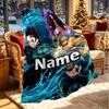 Custom Name Personalized Demon Slayer Print Blanket, Home Decor, Bedroom, Sofa, Camping, Couch, Gifts for Birthday Christmas