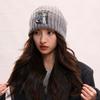 Japanese couple wool pile hat men's and women's autumn and winter versatile Korean version knitted hat warm big head loose hat