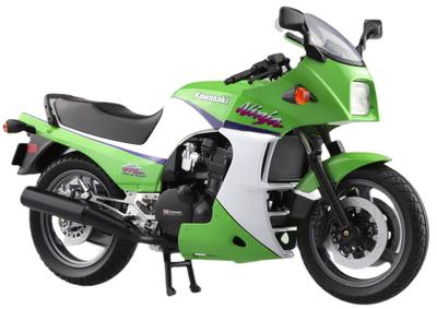 AOSHIMA Skynet Tamamlanmış Motosiklet Kawasaki GPZ900R Lime Green 1/12