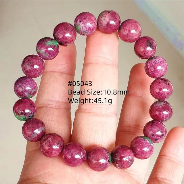 Natural Ruby Round Beads Tungsten Classic Strand Bracelet Jewelry Rare Red Watermelon Ruby Zoisite Unisex Party AAAAAAA