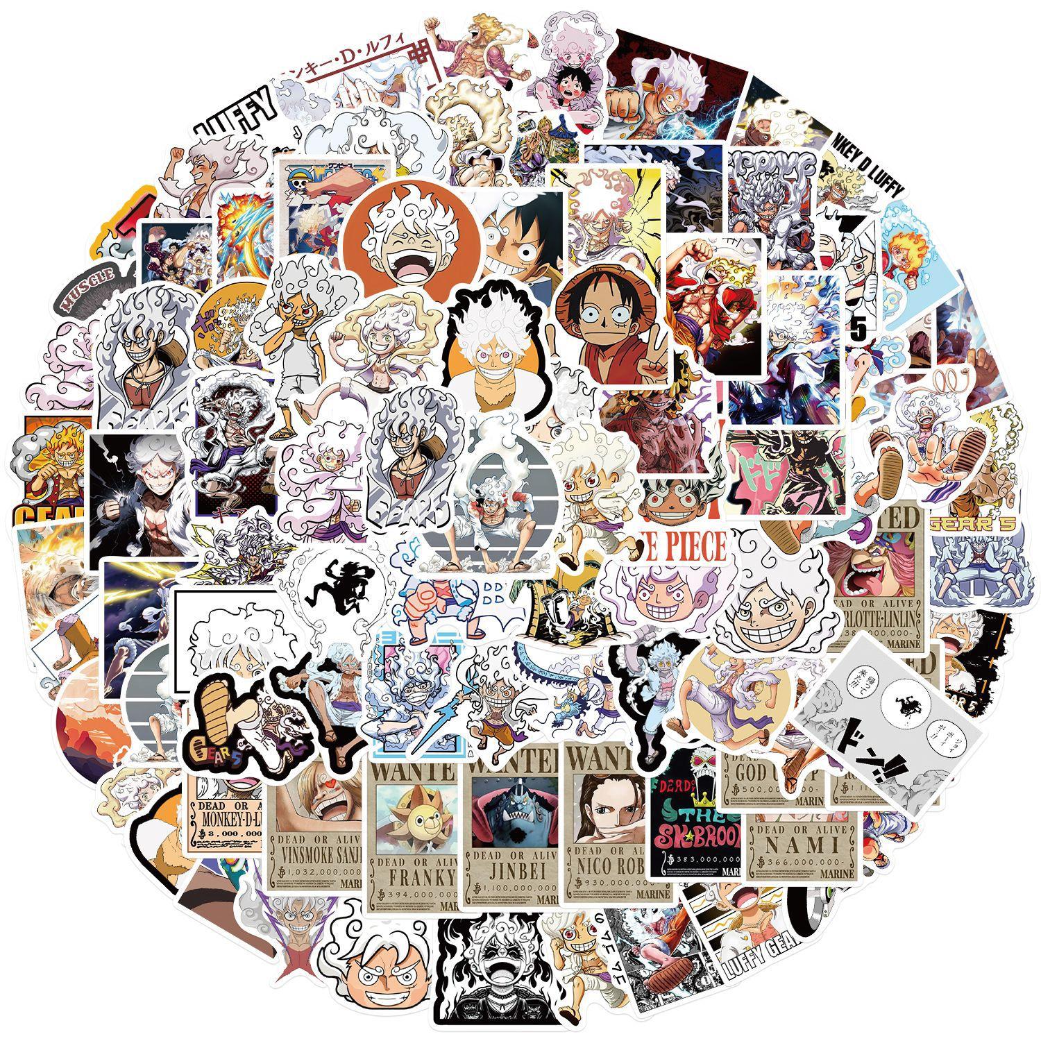 

100 Популярных пятискоростных граффити-стикеров Луффи для украшения гитары, блокнота, чемодана, сделай сам, водонепроницаемые