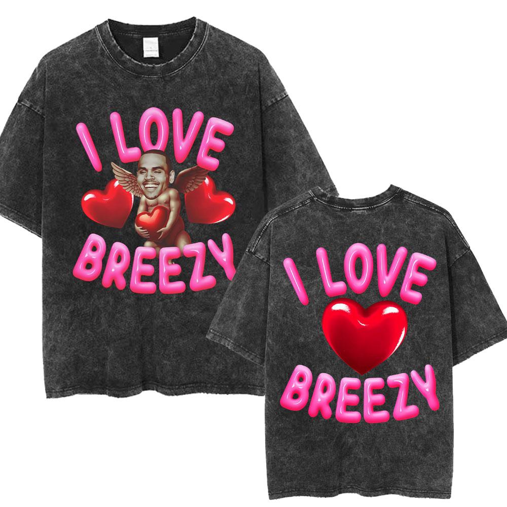 Chris Brown Breezy Bowl XX Concert Tour Washed T Shirts Vintage Hip Hop Gothic T Shirt Mens Oversized Cotton Tshirt Streetwear