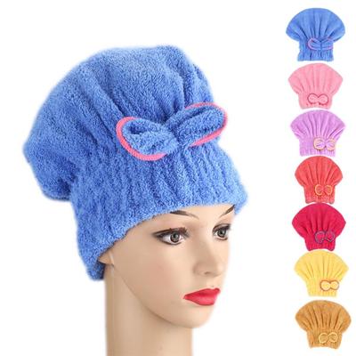 Mikrofiber snabbtorkande badkar Spa Bowknot Wrap Handduksmössa för badrum Badrumstillbehör