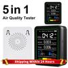 5 In 1 Formaldehyde Monitor Digital Display TVOC Detector USB Rechargeable CO 2 Air Quality Monitor for Air Quality Detecting