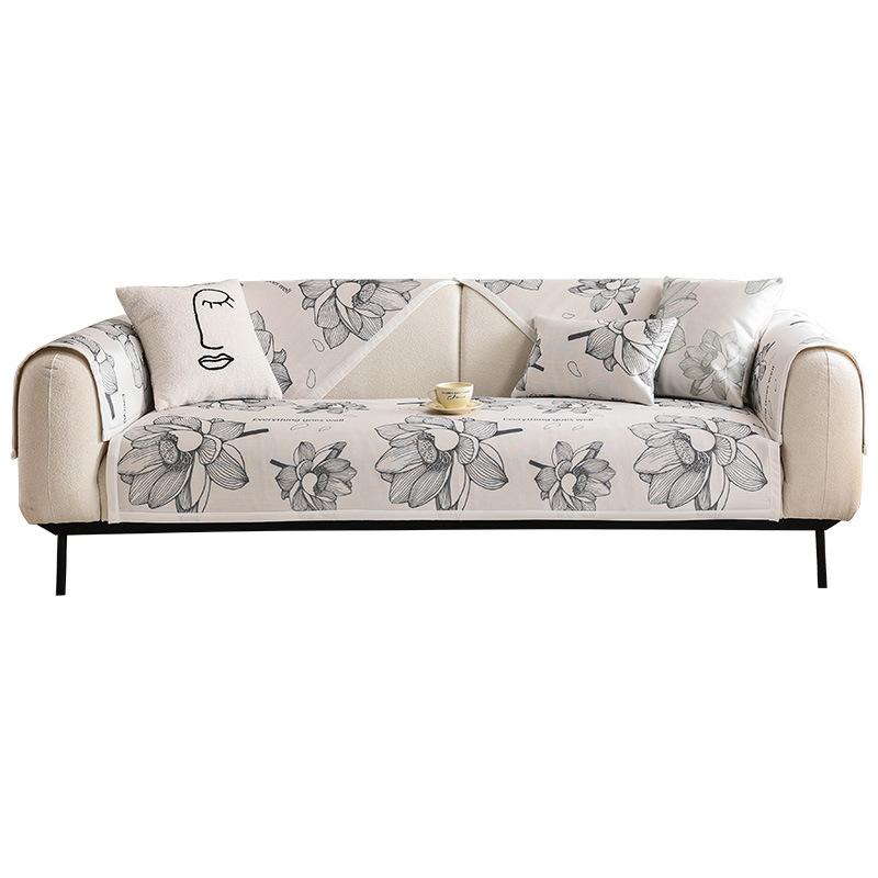 Polštář na pohovku z ledového hedvábí Letní Letní Podložka Jednoduchý Moderní Protiskluzový Potah na pohovku Krycí Látka Nový Polštář