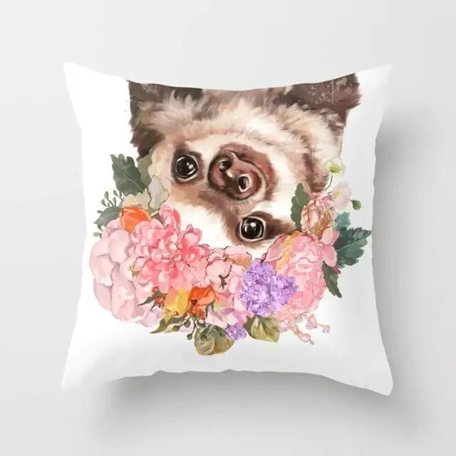 Juste de coussin de dessin animé pour la maison, taie d'oreiller décorative, animal, lama, alpaga, girafe, canapé, voiture, fête, Nairobi, Orn
