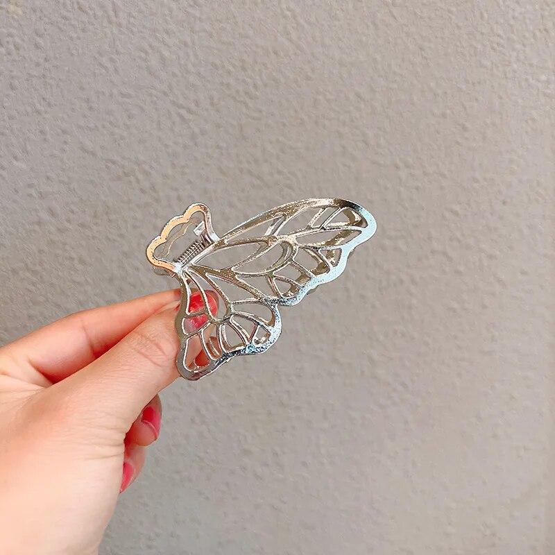 

Модные заколки для волос-бабочки, полые заколки для волос из цинкового сплава, золотые/серебристые заколки для волос-бабочки, женские аксессуары для волос