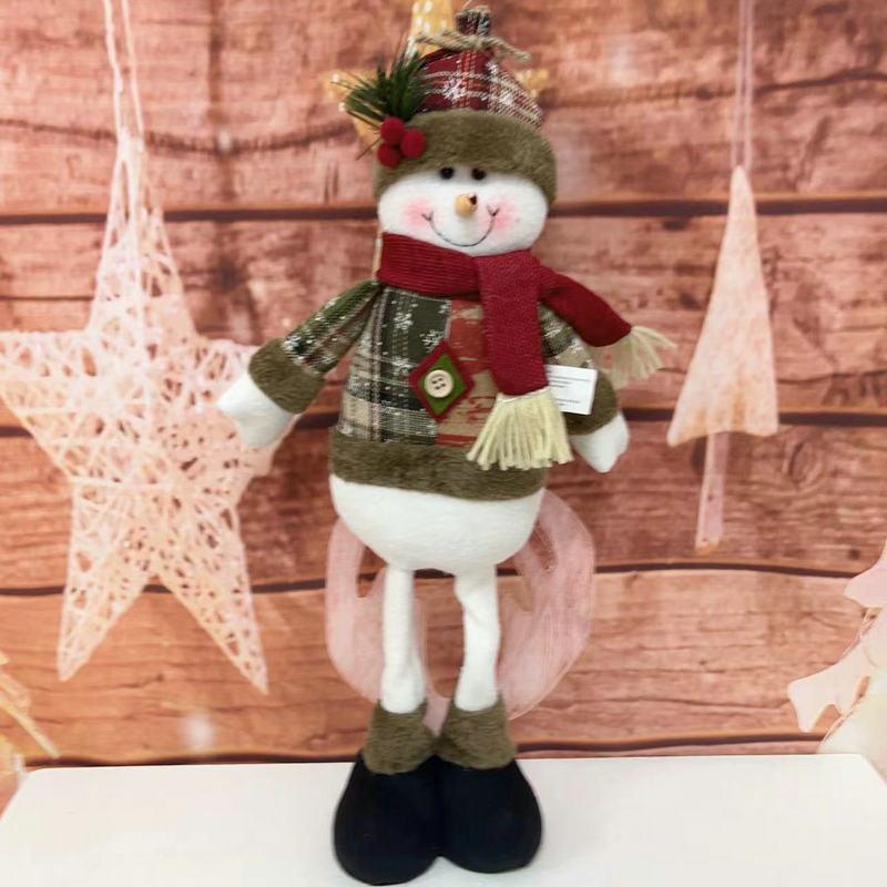 Santa Claus Standing Snowman Reindeer Plush Doll Atmospheric Decor Gift Figurine