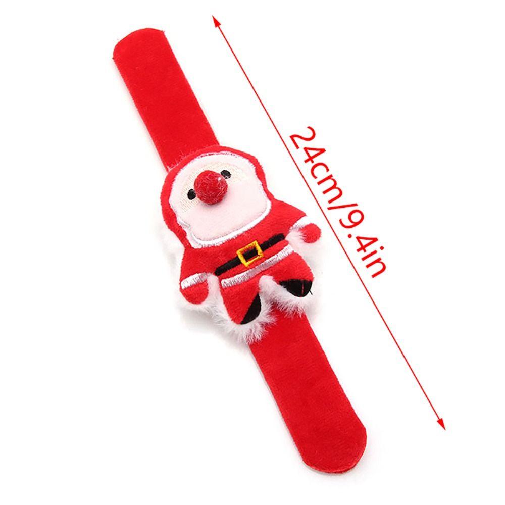 Snowman Santa Wristband With Clap Circle Elk Slap Bracelets Christmas Gifts