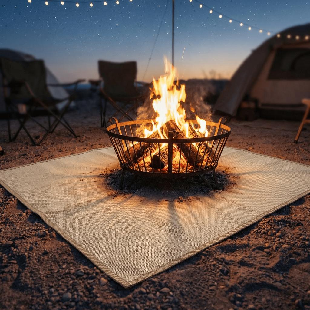 Fireproof Cloth Mat for Camping Stove Outdoor Fire Pit Fiberglass Heat Resistant BBQ Grill Insulation Pad Picnic Grass Protector