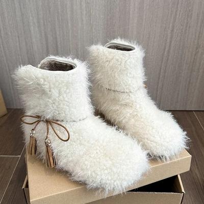 Fashion Korean Style Fashionable Plush Women Shoes 2024 Cold-proof and Warm New Women's Boots Comfortable Versatile Winter Cotton Boots