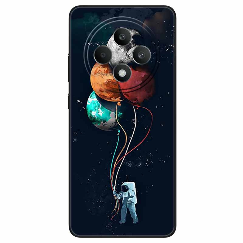 For OPPO Reno 12F 5G Case Cool Black Soft Silicone Cover for Oppo Reno12 FS Cartoon TPU Shell On Reno12 F Protective Funda Capas