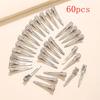 20-60pcs Women's Metallic Silver Fashion Hair Clip For Daily Wear Street Fixed Hair Pin Professional Ladies Salon Curl Hairclip