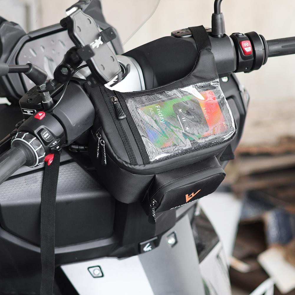 Touch Screen Motorcycle Front Bag Large Capacity Front Fork Storage Bag Multifunction Waterproof for Electric Bike Motorcycle