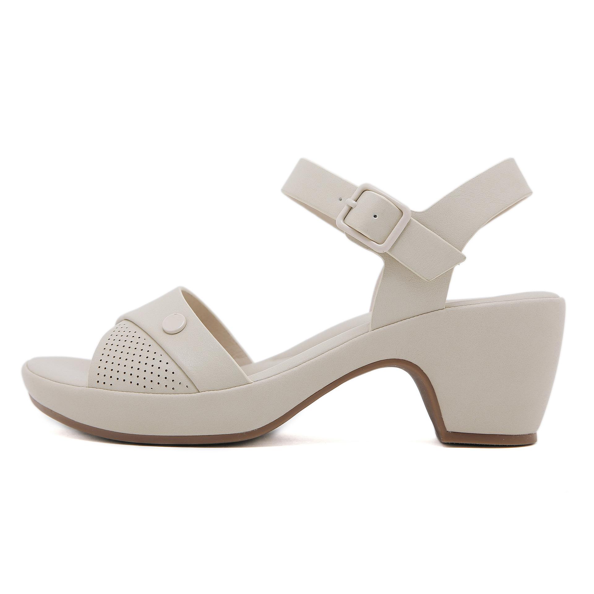 

V новые сандалии для мам среднего возраста удобные и универсальные женские сандалии на липучках большого размера 41 абрикосовый