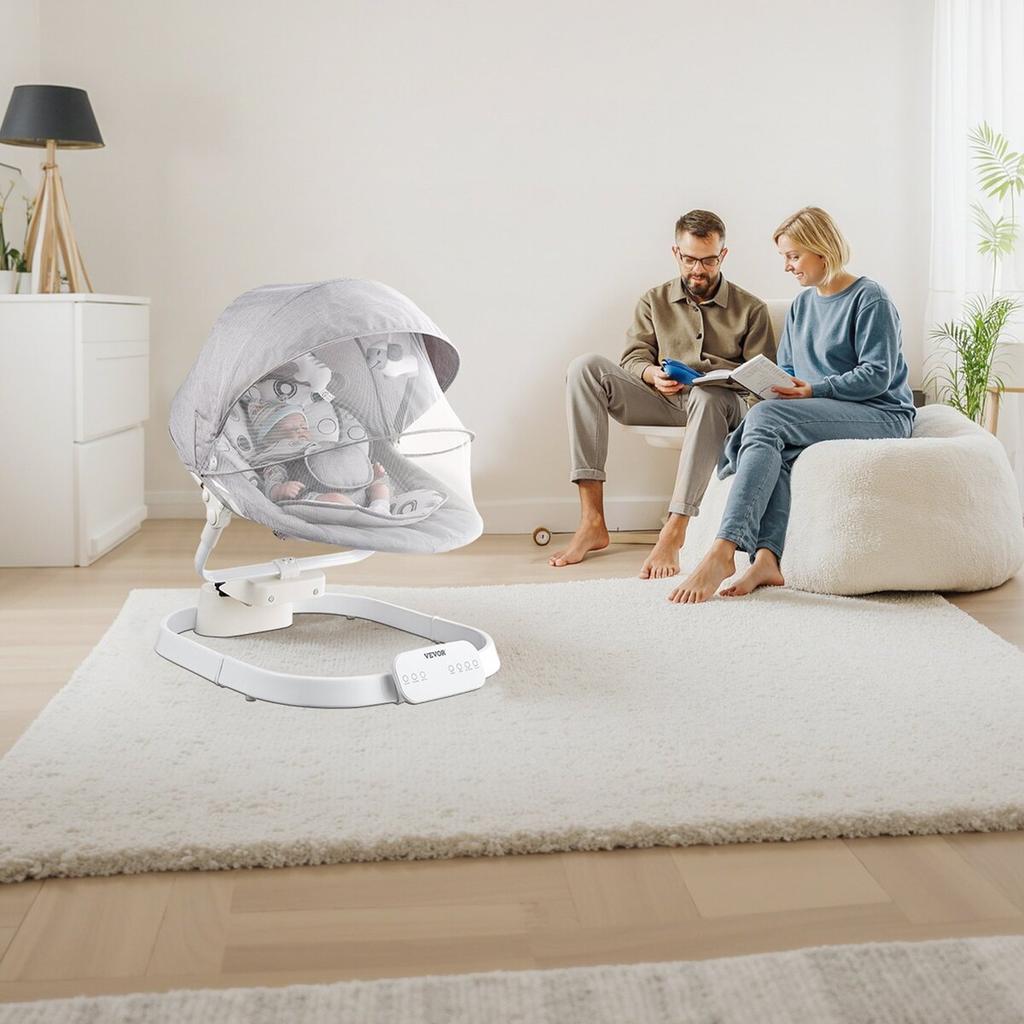 Baby Swing for Infants 3 Speeds 3 Seat Positions Remote Control Bluetooth