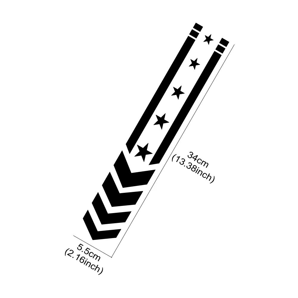 Motorcycle Fender Sticker Star Arrow Stripes Front Fairing Vinyl Decals Waterproof Decor Motorbike Safety Driving Accessories