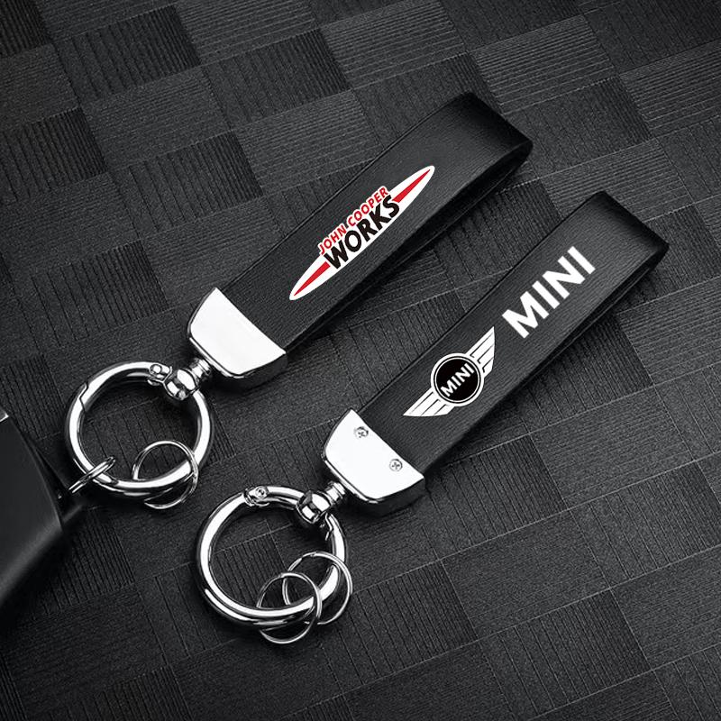 High-end Leather Key Chain Car Logo Keyring Auto Interiors Accessories For Mini Cooper One JCW F54 F55 F56 F57 F60 R50 R52 R53  rdxzk11