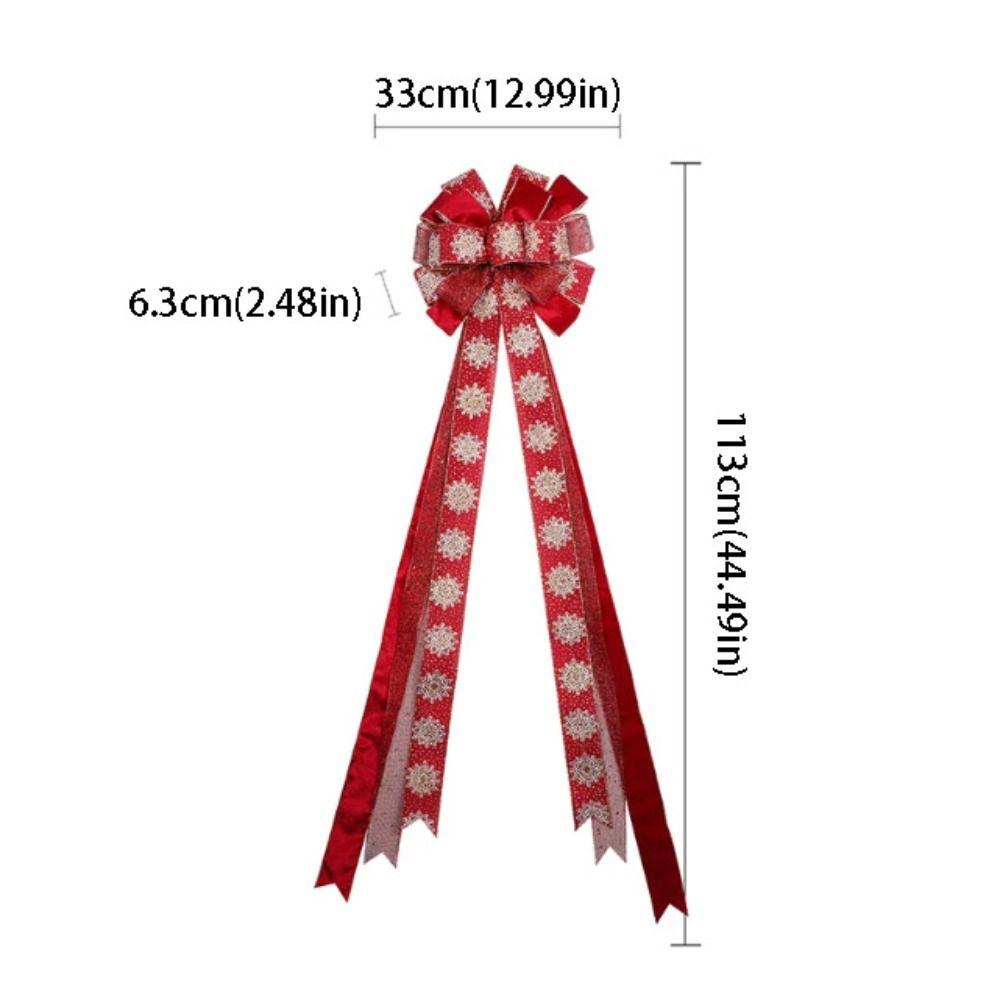 Big Size Snowflake Christmas Decorations Overlock Wire Ribbon Knot Bow Tie Ribbon Linen Ribbon Pendant Style DIY Creative Bow