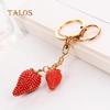 Women Fashion Strawberry Fruit Keychain Key Ring Bag Hanging Ornament Pendant Suspension Trinket
