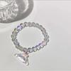 Iridescent Beaded Bracelet Clear Faux Crystal Bracelet Cute Cartoon Animal Charm Bracelet Gift for Girls Best