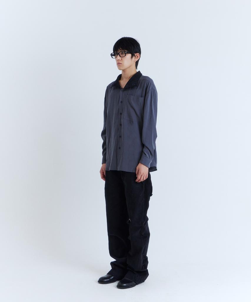 PARADIGMFILM [Ep.03] High-Neck Brushed Viscose Shirt (Charcoal)