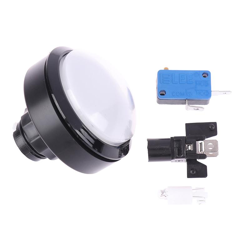 

1 шт. 60 мм аркадные кнопки большие круглые светодиодные подсвеченные с микропереключателем для игровых автоматов своими руками детали 12 В 32 А купольный выключатель света