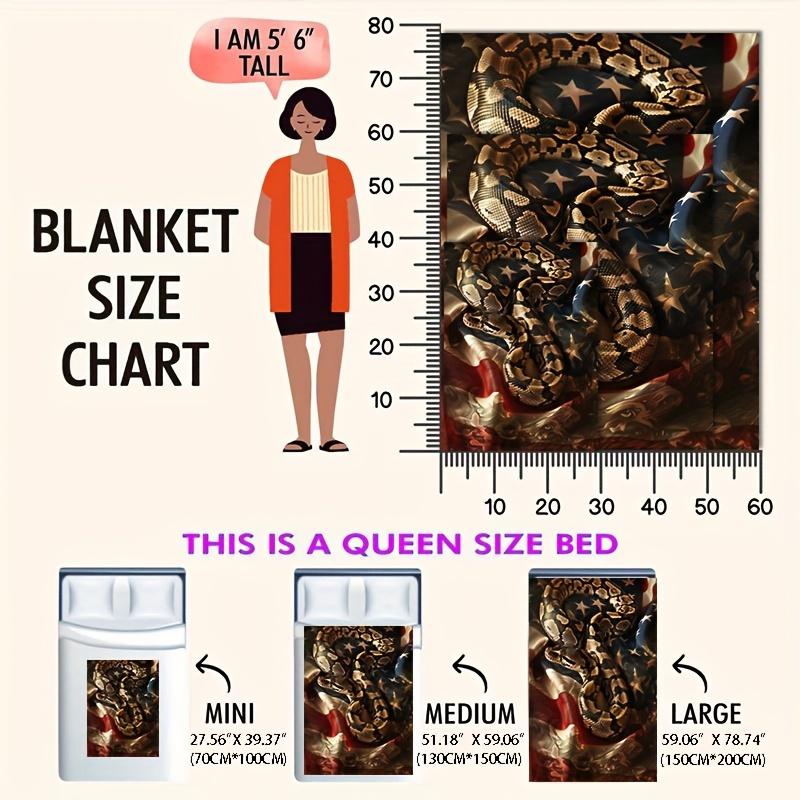 Giant Python Flag Blanket Reversible Flannel Throw for Adventurous Spirits AllSeason Comfort Exotic Journey Gift