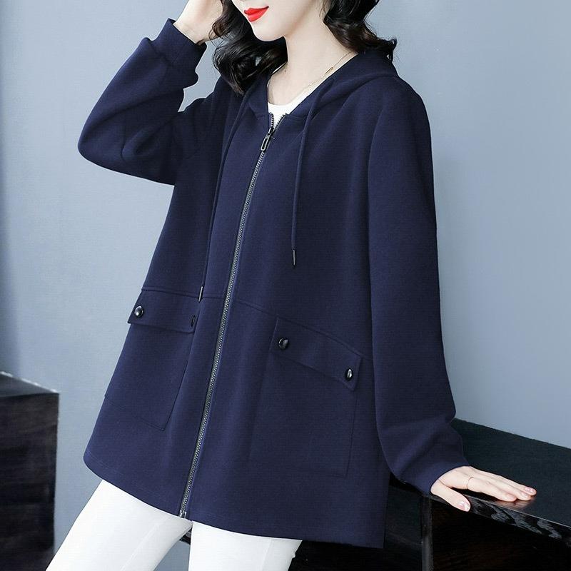 Autumn and Winter Loose Large Size Open-sleeved Hooded Sweater Tops All-match Casual Women's Clothing
