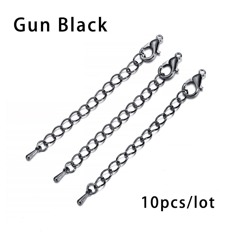 10pcs/lot 50 70mm Tone Extended Extension Tail Chain Lobster Clasps Connector For DIY Jewelry Making Findings Bracelet Necklace
