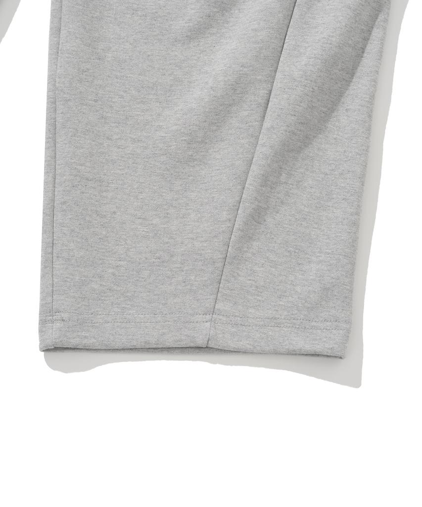 KNITTED Curved Training Pants Melange Grey