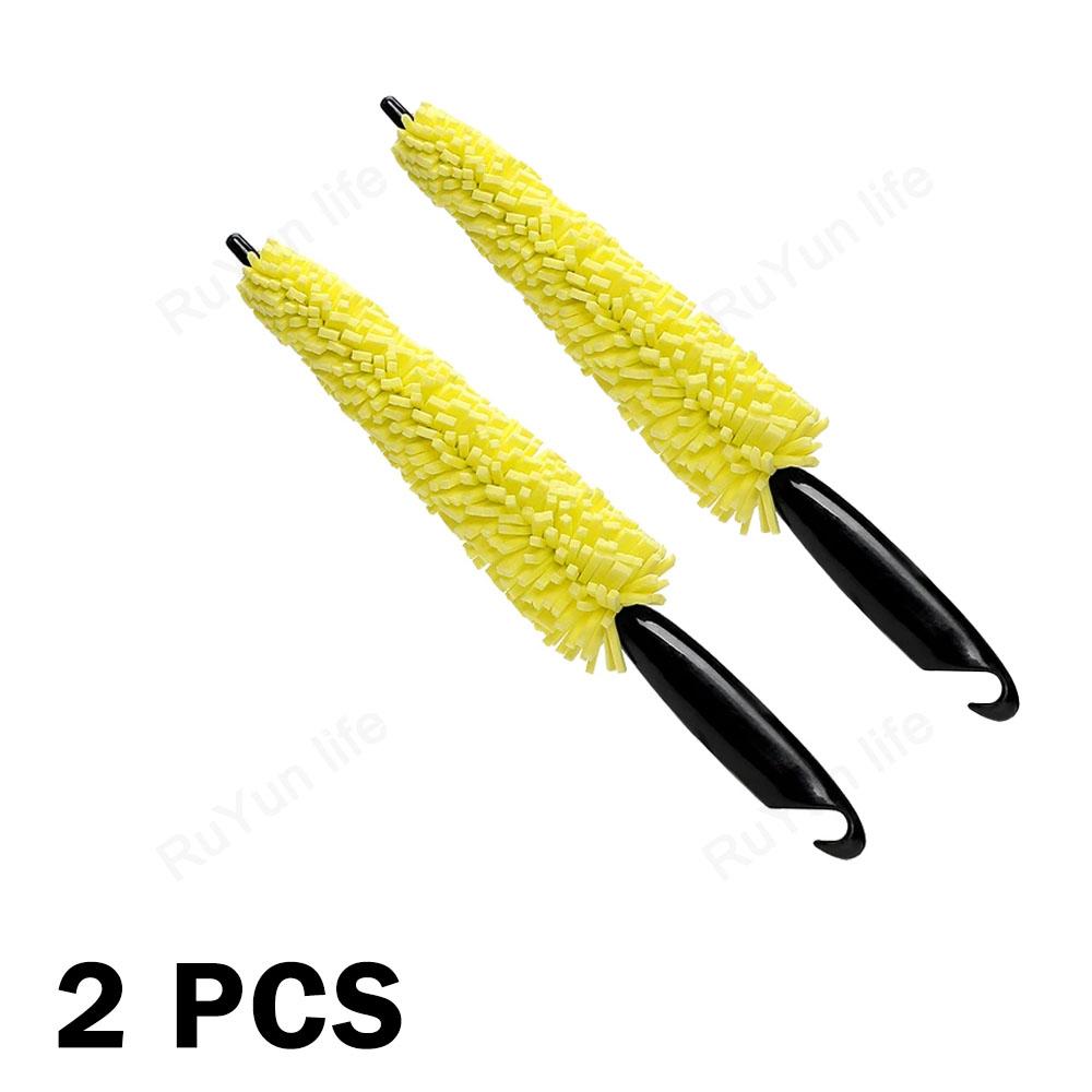 5pcs Car Rim Scrubber Wheel Cleaner Brush Wheels Tire Rim Brush with Plastic Handle Portable Auto Detailing Wash Cleaning Tools