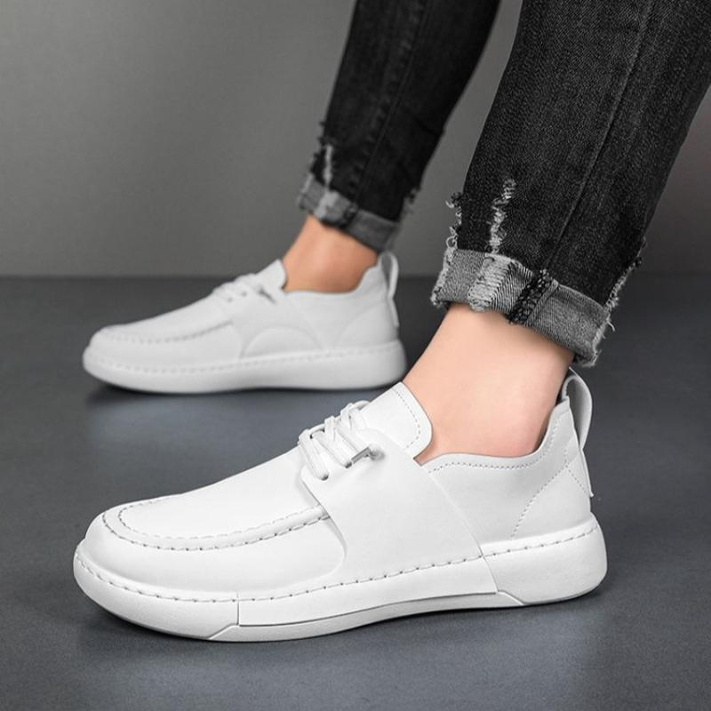 Brytyjskie Męskie Skórzane Buty Trend Wiosenny Męskie Casualowe Buty do Chodzenia Klasyczne Męskie Płaskie Sneakersy Duży Rozmiar 39-46 Transgraniczne Buty Męskie