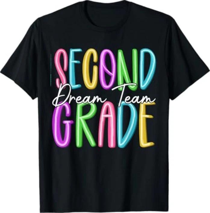 Second Grade Dream Team Back to School 2nd Grade Teacher T-Shirt S
