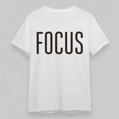 Men's Plus Size Classic T-Shirt Focus Bold Black Lettering Graphic Cotton Tee